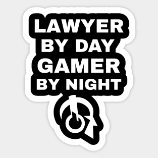 Lawyer By Day Gamer By Night Sticker